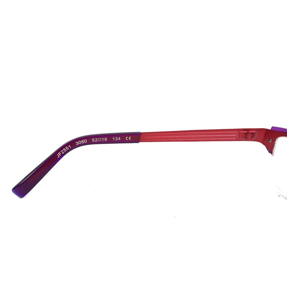 J.F. Rey Eyeglasses Frames JF2551 3080 Red Purple Cat Eye Half Rim 52-18-134
